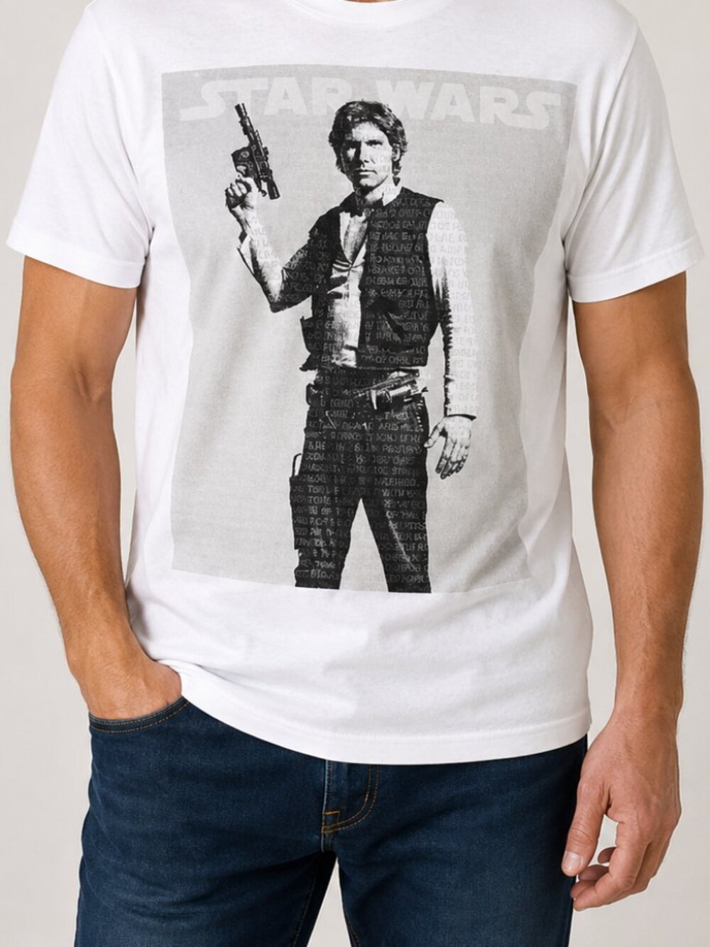 STAR WARS White Men Graphic Tee Shirt Large